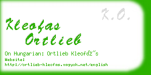 kleofas ortlieb business card